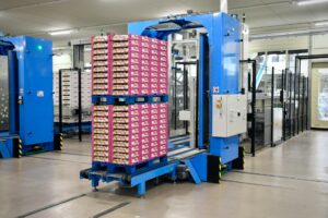 Acme Seal securing a pallet of goods for enhanced logistics security.